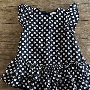 Mayoral Navy and White Polka Dot Dress